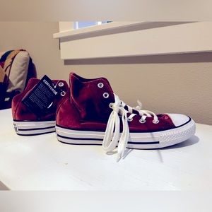 Converse Burgundy Velvet High Top